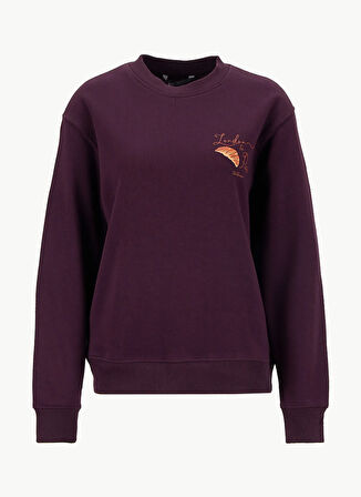 Lee Cooper O Yaka Düz Bordo Kadın Sweatshırt 261 LCF 241011 PETRA BORDO