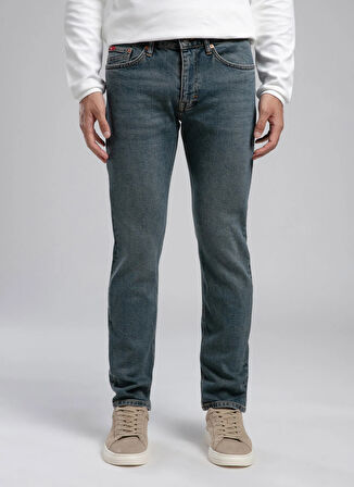 Lee Cooper Normal Bel Straight Mavi Erkek Denim Pantolon 261 LCM 121045 HARRY ANGEL BLUE