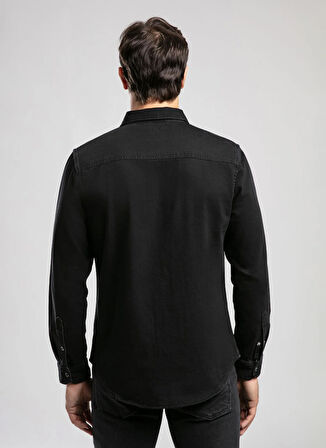 Lee Cooper Slim Fit Siyah Erkek Denim Gömlek 261 LCM 141001 WORNER 2 DENIM