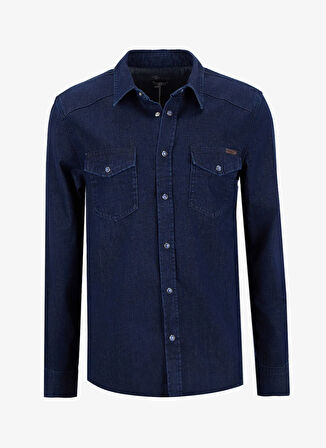 Lee Cooper Slim Fit Mavi Erkek Denim Gömlek 261 LCM 141002 WORNER 3 DENIM
