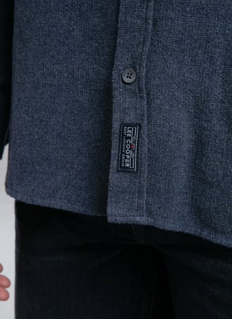 Lee Cooper Mavi Erkek Regular Fit Gömlek 261 LCM 241004 TILES İNDİGO