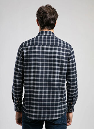 Lee Cooper Regular Fit Lacivert - Gri Erkek Gömlek 261 LCM 241005 SHAW GRİ-LACİVERT