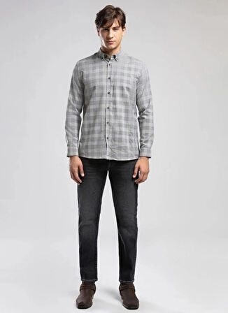 Lee Cooper Regular Fit Gri Erkek Gömlek 261 LCM 241008 MEXI GRİ EKOSE