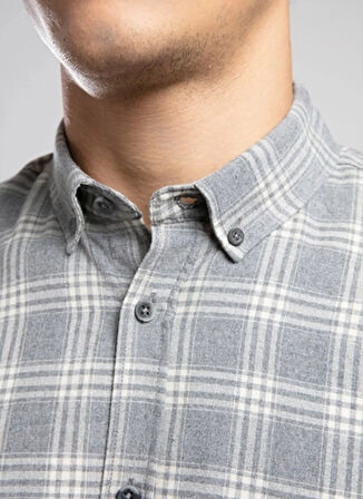 Lee Cooper Regular Fit Gri Erkek Gömlek 261 LCM 241008 MEXI GRİ EKOSE