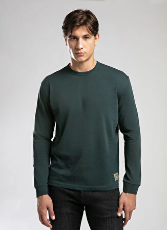 Lee Cooper Yuvarlak Yaka Zümrüt Yeşili Erkek Sweatshırt 261 LCM 241030 JORDY ZÜMRÜT