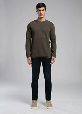 Lee Cooper Yuvarlak Yaka Haki Erkek Sweatshırt 261 LCM 241032 BEN HAKİ