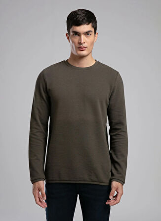 Lee Cooper Yuvarlak Yaka Haki Erkek Sweatshırt 261 LCM 241032 BEN HAKİ