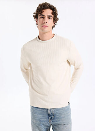 Lee Cooper Yuvarlak Yaka Bej Erkek Sweatshırt 261 LCM 241033 WAYNE BEJ