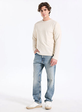 Lee Cooper Yuvarlak Yaka Bej Erkek Sweatshırt 261 LCM 241033 WAYNE BEJ