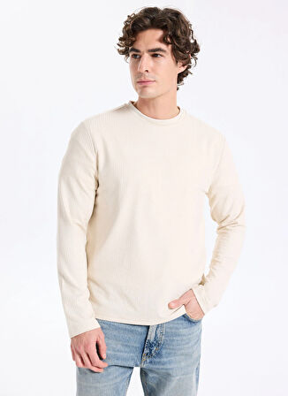 Lee Cooper Yuvarlak Yaka Bej Erkek Sweatshırt 261 LCM 241033 WAYNE BEJ