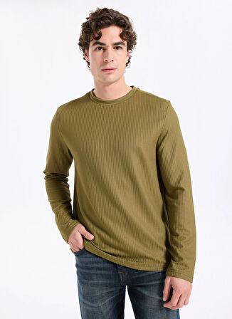 Lee Cooper Yuvarlak Yaka Haki Erkek Sweatshırt 261 LCM 241033 WAYNE HAKİ