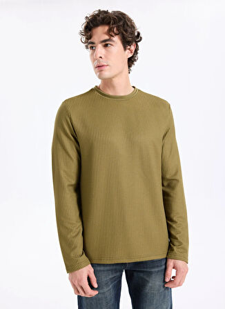 Lee Cooper Yuvarlak Yaka Haki Erkek Sweatshırt 261 LCM 241033 WAYNE HAKİ