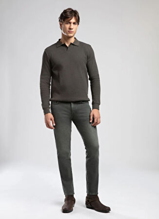 Lee Cooper Polo Yaka Haki Erkek Sweatshırt 261 LCM 241036 SIRIUS HAKİ