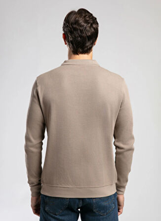 Lee Cooper Polo Yaka Vizon Erkek Sweatshırt 261 LCM 241036 SIRIUS VIZON