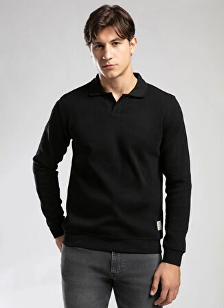 Lee Cooper Polo Yaka Siyah Erkek Sweatshırt 261 LCM 241036 SIRIUS SİYAH