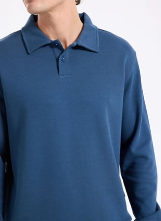 Lee Cooper Mavi Erkek Regular Fit Sweatshirt 261 LCM 241037 GALE İNDİGO