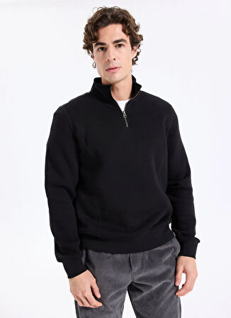 Lee Cooper Dik Yaka Siyah Erkek Sweatshırt 261 LCM 241038 CEASER SİYAH