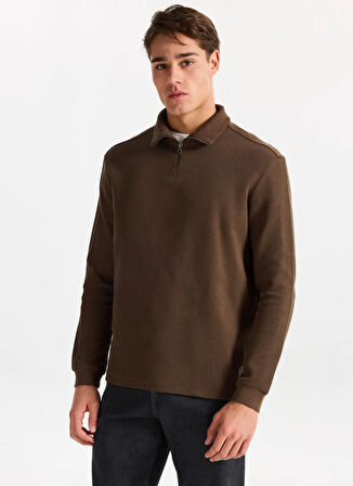 Lee Cooper Dik Yaka Haki Erkek Sweatshırt 261 LCM 241039 DESONA HAKİ