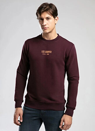 Lee Cooper Yuvarlak Yaka Mürdüm Erkek Sweatshırt 261 LCM 241040 FROSE MÜRDÜM