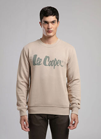 Lee Cooper Yuvarlak Yaka Bej Erkek Sweatshırt 261 LCM 241041 JEFFI BEJ