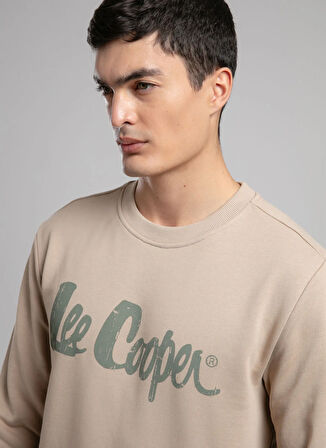 Lee Cooper Yuvarlak Yaka Bej Erkek Sweatshırt 261 LCM 241041 JEFFI BEJ