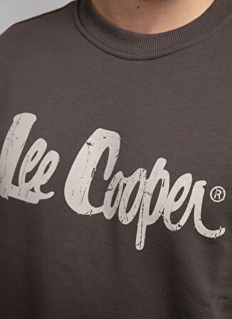 Lee Cooper Yuvarlak Yaka Kahve Erkek Sweatshırt 261 LCM 241041 JEFFI KAHVE