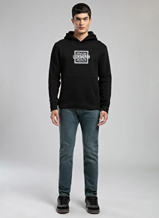 Lee Cooper Kapüşon Yaka Siyah Erkek Sweatshırt 261 LCM 241054 BARTEX SİYAH