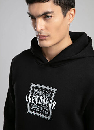 Lee Cooper Kapüşon Yaka Siyah Erkek Sweatshırt 261 LCM 241054 BARTEX SİYAH