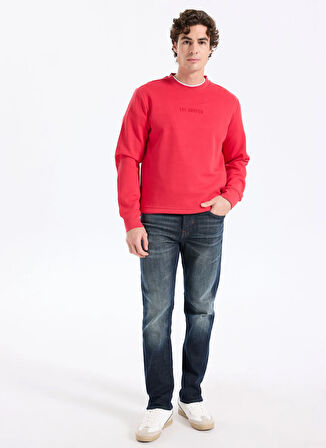 Lee Cooper Yuvarlak Yaka Kırmızı Erkek Sweatshırt 261 LCM 241058 NOAHES KIRMIZI