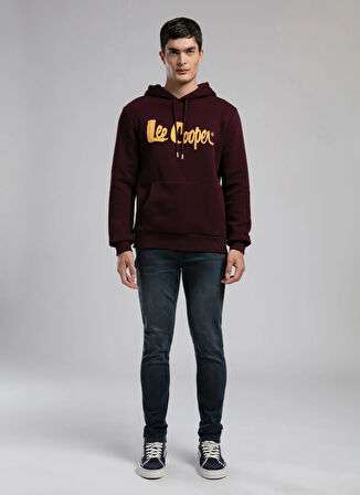 Lee Cooper Kapüşon Yaka Mürdüm Erkek Sweatshırt 261 LCM 241060 GREG MÜRDÜM