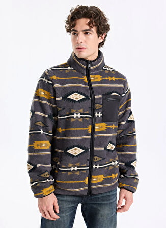 Lee Cooper Dik Yaka Gri Erkek Sweatshırt 261 LCM 241061 FOLKS GRİ DESENLİ