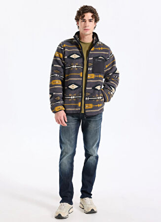 Lee Cooper Dik Yaka Gri Erkek Sweatshırt 261 LCM 241061 FOLKS GRİ DESENLİ