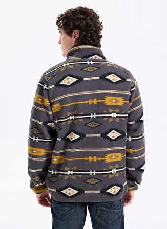 Lee Cooper Dik Yaka Gri Erkek Sweatshırt 261 LCM 241061 FOLKS GRİ DESENLİ