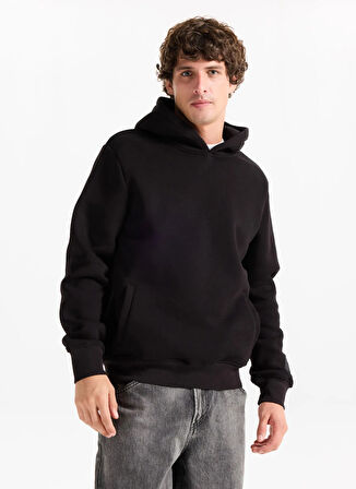Lee Cooper Kapüşon Yaka Siyah Erkek Sweatshırt 261 LCM 241071 NATHAN SİYAH