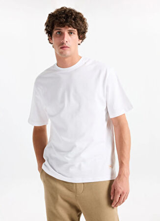 Lee Cooper Yuvarlak Yaka Beyaz Erkek T-Shirt 261 LCM 242001 HEVASS BEYAZ