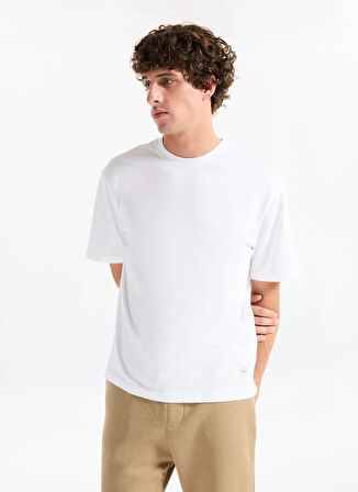 Lee Cooper Yuvarlak Yaka Beyaz Erkek T-Shirt 261 LCM 242001 HEVASS BEYAZ