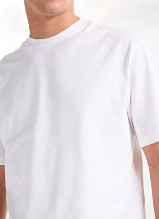 Lee Cooper Yuvarlak Yaka Beyaz Erkek T-Shirt 261 LCM 242001 HEVASS BEYAZ