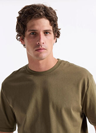 Lee Cooper Yuvarlak Yaka Haki Erkek T-Shirt 261 LCM 242001 HEVASS HAKİ