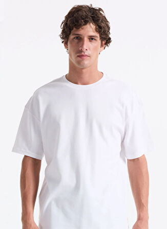 Lee Cooper Yuvarlak Yaka Beyaz Erkek T-Shirt 261 LCM 242002 MERISO BEYAZ