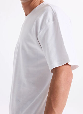 Lee Cooper Yuvarlak Yaka Beyaz Erkek T-Shirt 261 LCM 242002 MERISO BEYAZ