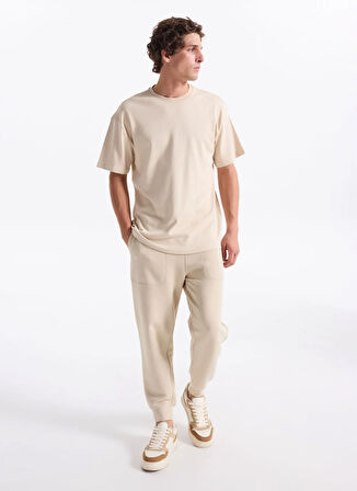 Lee Cooper Yuvarlak Yaka Bej Erkek T-Shirt 261 LCM 242002 MERISO BEJ