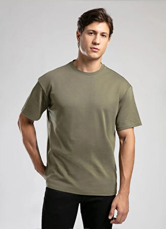 Lee Cooper Yuvarlak Yaka Haki Erkek T-Shirt 261 LCM 242002 MERISO HAKİ