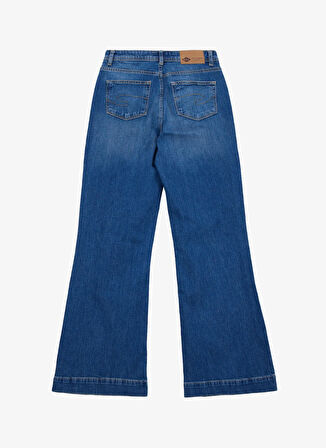 Lee Cooper Yüksek Bel Geniş Paça Normal Mavi Kadın Denim Pantolon 261 LCF 121010 SANDY FRANCESCA