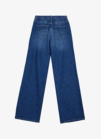 Lee Cooper Yüksek Bel Geniş Paça Normal Mavi Kadın Denim Pantolon 261 LCF 121015 MALDIV COHEN BLUE
