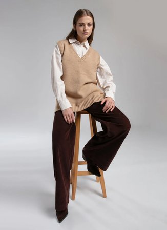 Lee Cooper Yüksek Bel Normal Kahve Kadın Pantolon 261 LCF 221002 DAYS KAHVE
