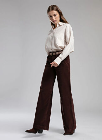 Lee Cooper Yüksek Bel Normal Kahve Kadın Pantolon 261 LCF 221002 DAYS KAHVE