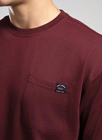 Lee Cooper Yuvarlak Yaka Mürdüm Erkek T-Shirt 261 LCM 242003 WEST MÜRDÜM