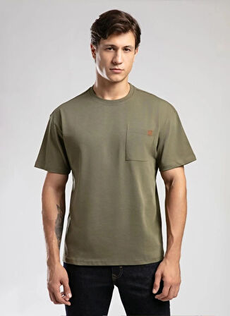 Lee Cooper Yuvarlak Yaka Haki Erkek T-Shirt 261 LCM 242003 WEST HAKİ