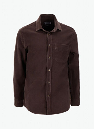 Lee Cooper Regular Fit Kahve Erkek Gömlek 261 LCM 241001 WORNES KAHVE