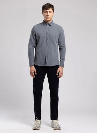 Lee Cooper Mavi Erkek Regular Fit Gömlek 261 LCM 241003 DOYLE İNDİGO